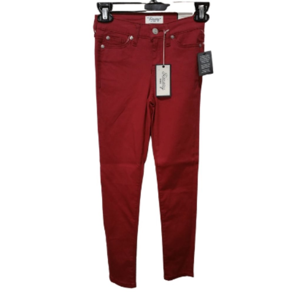 NEW- Revery Kids from Stitch Fix Mid-Rise Skinny Burgandy Jeans Size 10 (Youth)